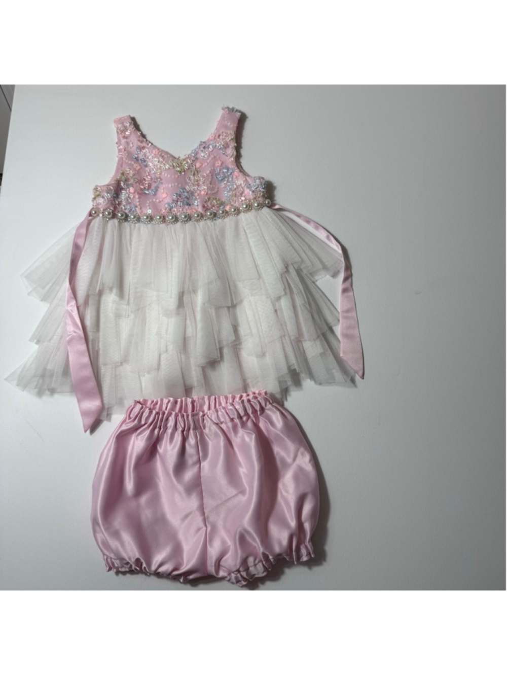 Girls American Princess Formal Dress 18 Months Pink White